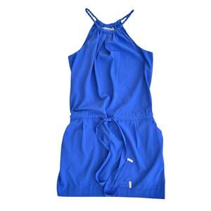 Rachel Roy Cobalt Blue Halter Mini Dress Braided Strap Waist Tie S Retail $139